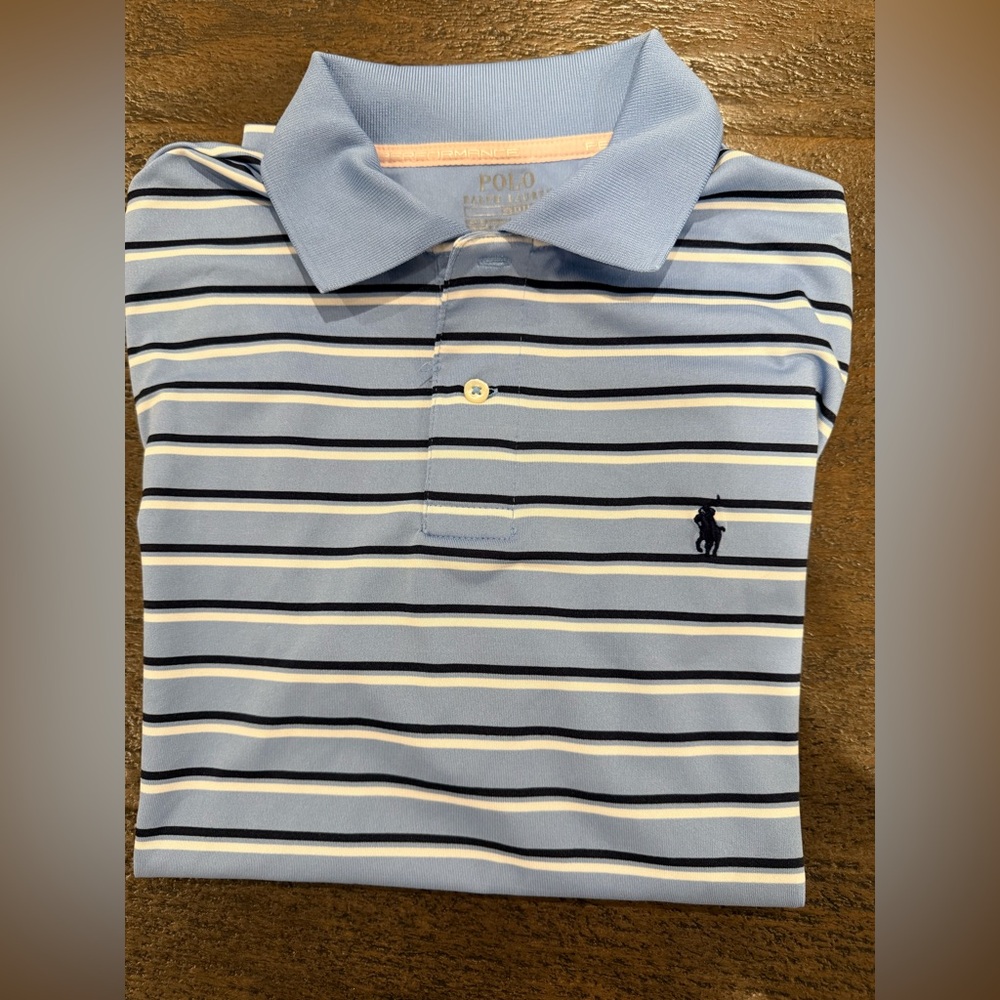 Polo by Ralph Lauren  Boys 14-16  Blue Striped short sleeve Shirt